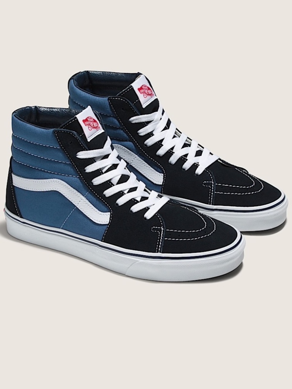 Vans Sk8-Hi Pro Classic High Top Suede Navy Blue White Unisex Women 6.5 Men 5